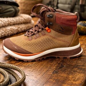 L.L. Bean Men's Brown and Orange Trail Mid Hiking Boot